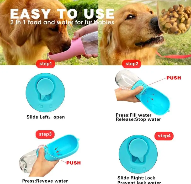 Travel Dog Bottle and Treats - 10oz